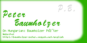 peter baumholzer business card